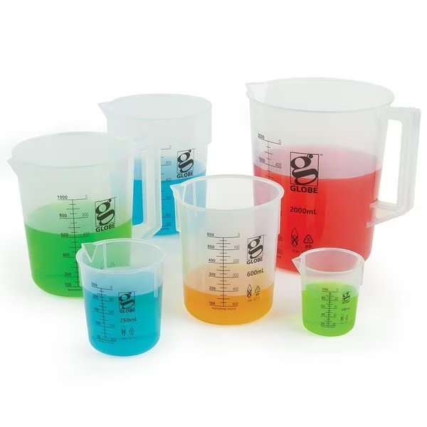 PP Griffin Style Low Form Beakers, Handle, Printed Graduations, 600mL, Diamond Essentials, Mfr#: 3654-600